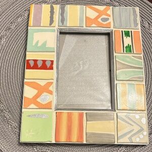 Vintage Multicolor Mosaic Picture Frame